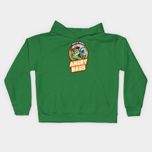 angry bass, bait and tackle Kids Hoodie